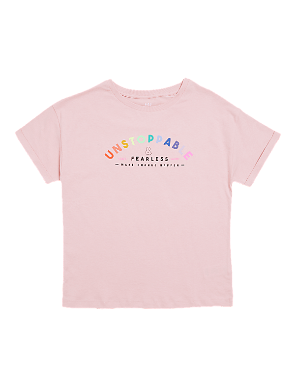 Pure Cotton Rainbow Slogan T-Shirt (6-16 Yrs)