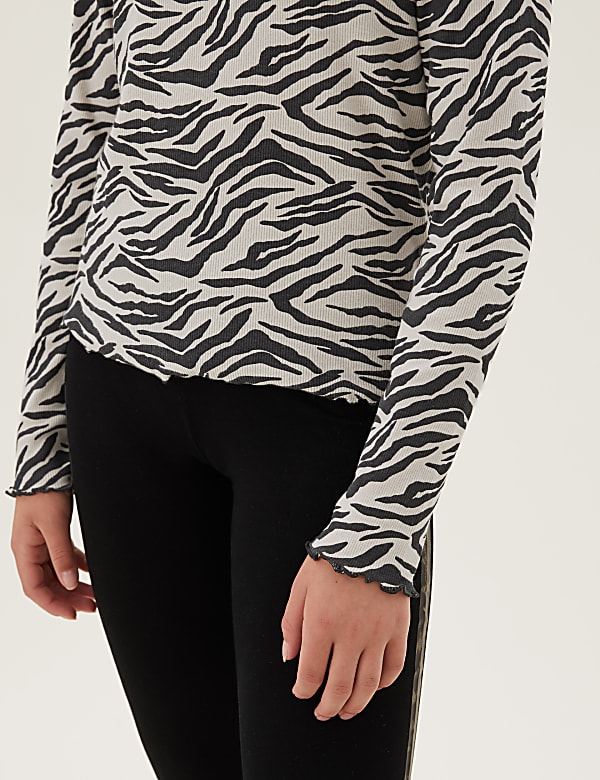 Cotton Rich Zebra Print Top (6-16 Yrs)