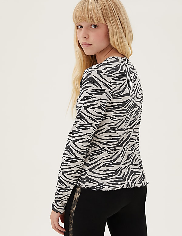 Cotton Rich Zebra Print Top (6-16 Yrs)