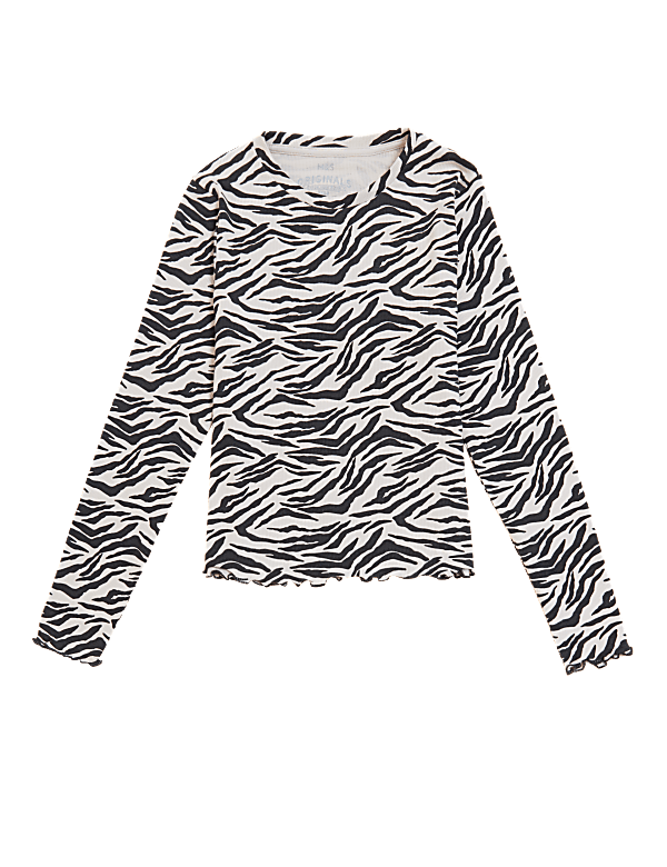 Cotton Rich Zebra Print Top (6-16 Yrs)