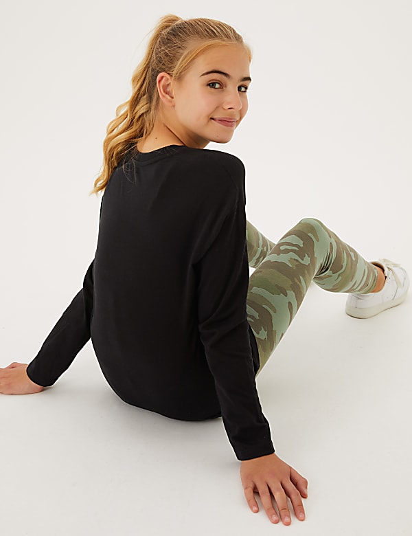 Pure Cotton Cosmic Glitter Print T-Shirt (6-16 Yrs)