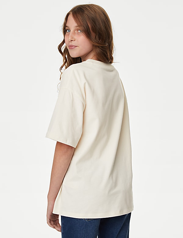 Pure Cotton Sequin Slogan T-Shirt (6-16 Yrs)