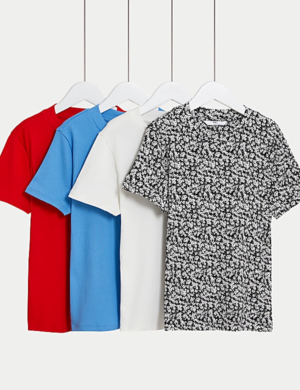 Lot de 4&nbsp;t-shirts en coton (du 6 au 16&nbsp;ans) - CH