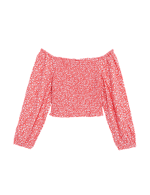 Floral Shirred Top