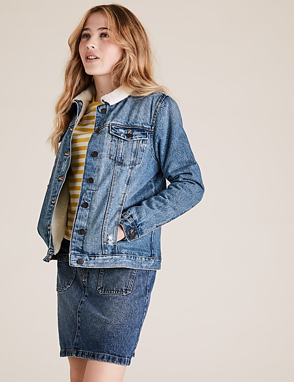 Denim Borg Lined Jacket (6-16 Yrs)