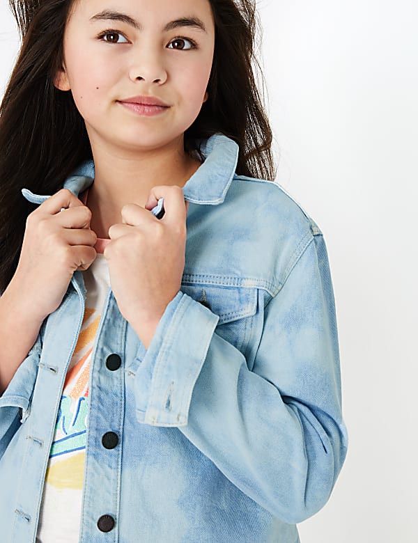 Denim Tie-Dye Cropped Jacket (6-16 Yrs)