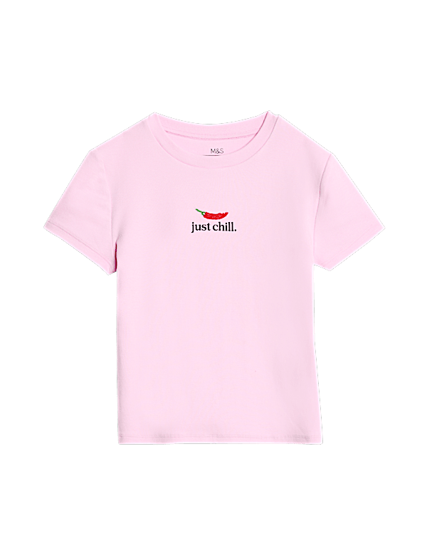 Cotton Rich Fitted Slogan T-Shirt (2-16 Yrs)