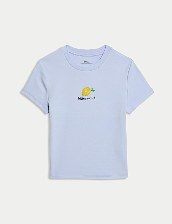 T-shirt coupe ajustée en coton avec texte (du 2 au 16 ans) - CA