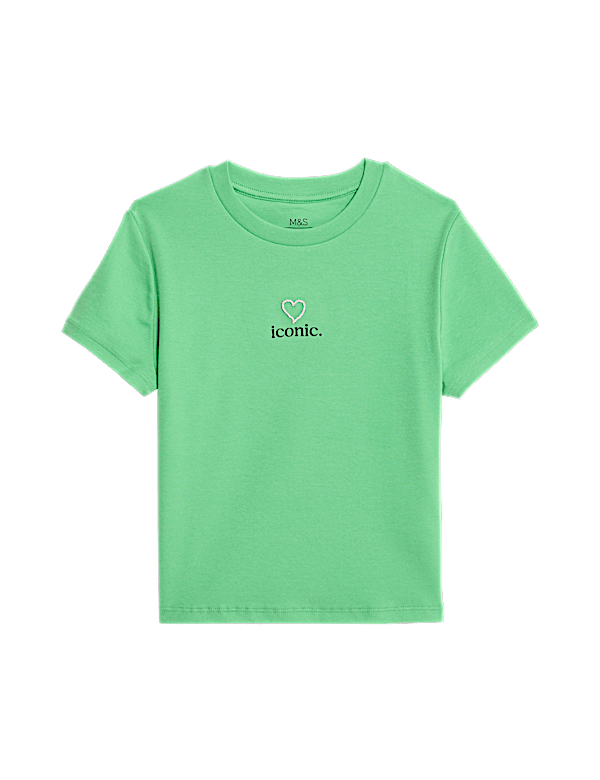Cotton Rich Fitted Slogan T-Shirt (2-16 Yrs)