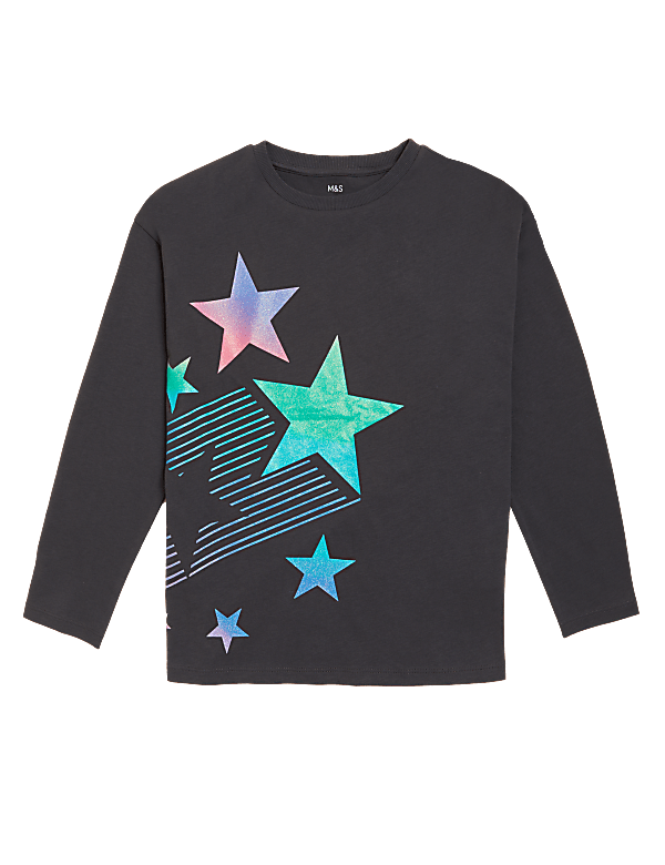 Pure Cotton Glitter Star Top