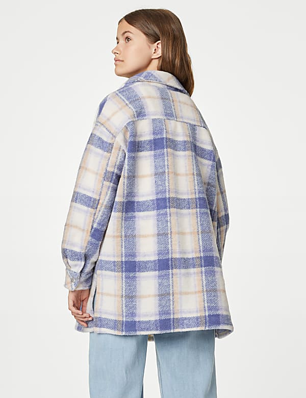 Longline Checked Shacket (6-16 Yrs)