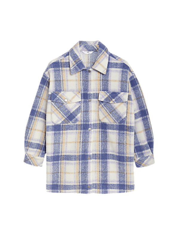 Longline Checked Shacket (6-16 Yrs)