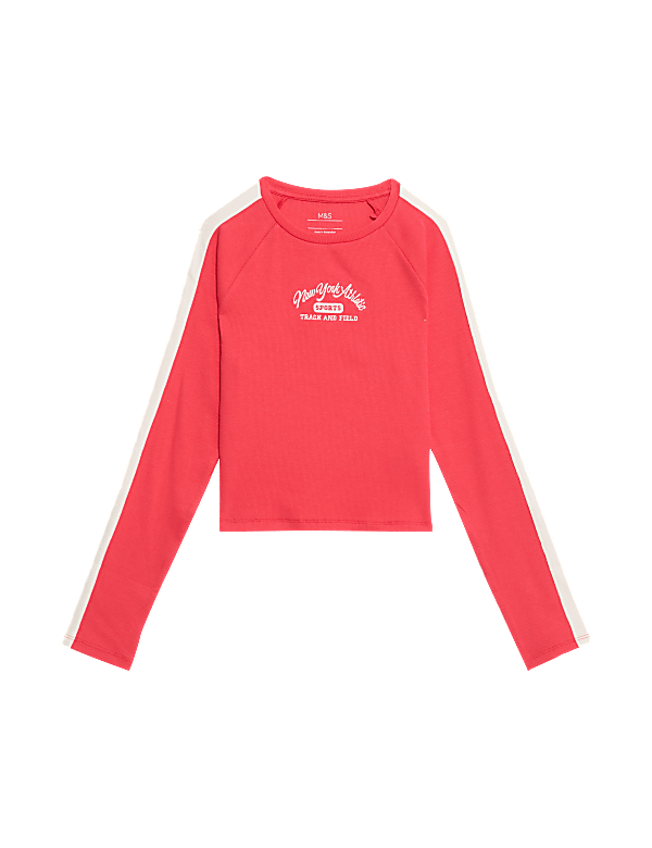 Cotton Rich Graphic Ribbed Top (6-16 Yrs)
