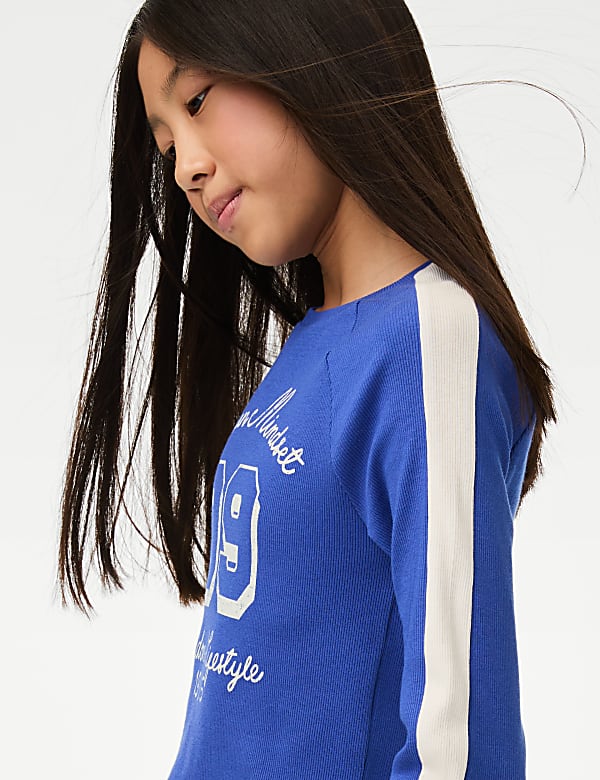 Cotton Rich Graphic Ribbed Top (6-16 Yrs)