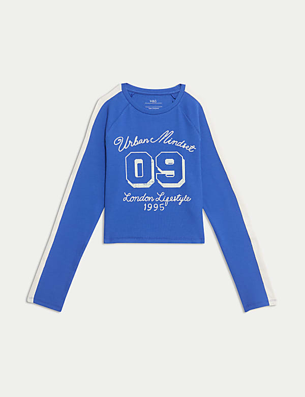 Top en coton &agrave; motif graphique c&ocirc;tel&eacute; (du 6 au 16 ans) - LU