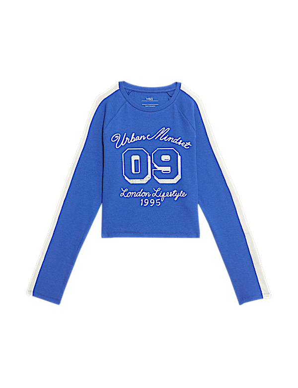 Cotton Rich Graphic Ribbed Top (6-16 Yrs)