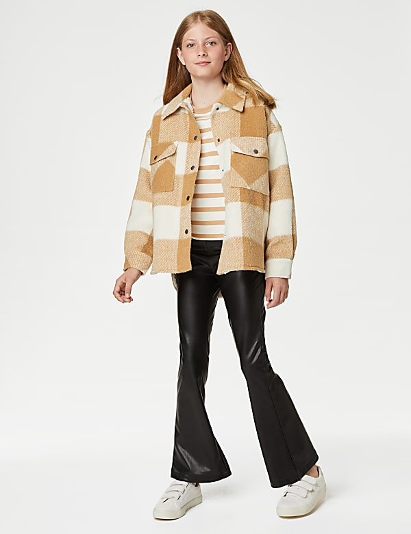 Borg Lined Check Shacket (6-16 Yrs)