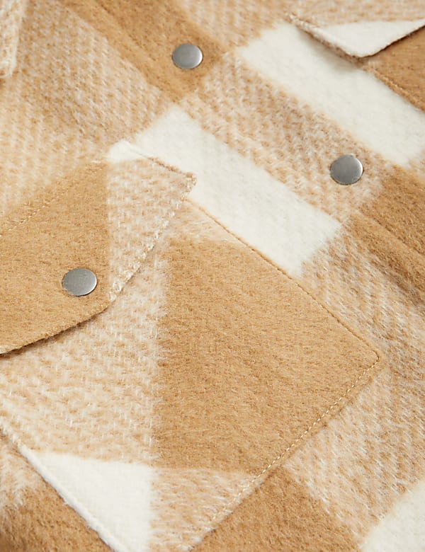 Borg Lined Check Shacket (6-16 Yrs)