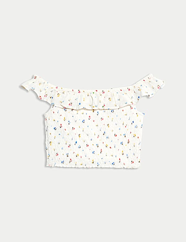 Cotton Rich Frill Bardot Top (6-16 Yrs)