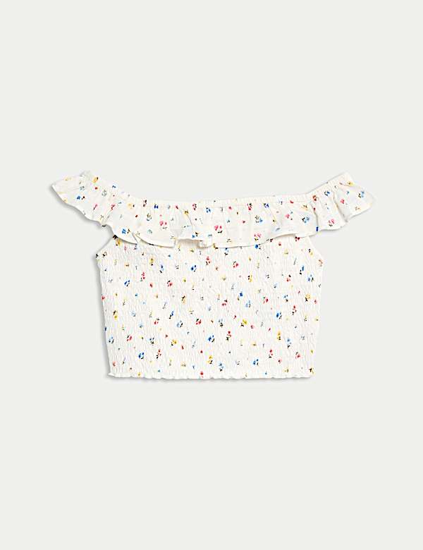 Cotton Rich Frill Bardot Top (6-16 Yrs)