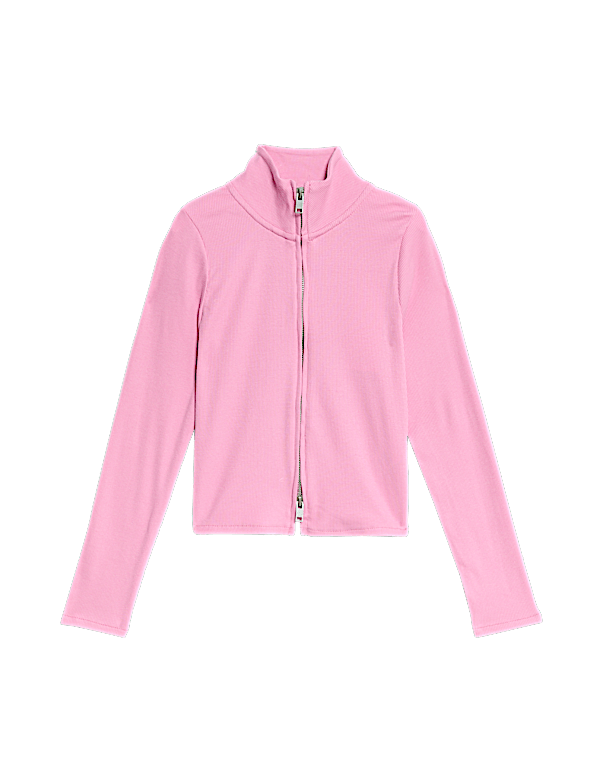 Cotton Rich Rib Zip Top (6-16 Yrs)
