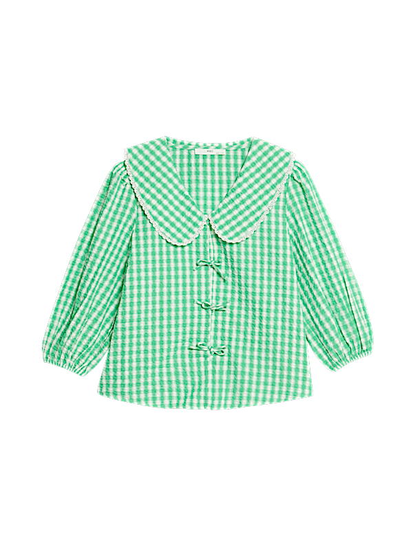 Pure Cotton Gingham Tie Top (6-16 Yrs)