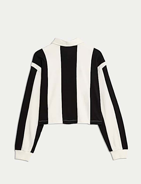 Pure Cotton Striped Rugby Top (6-16 Yrs)
