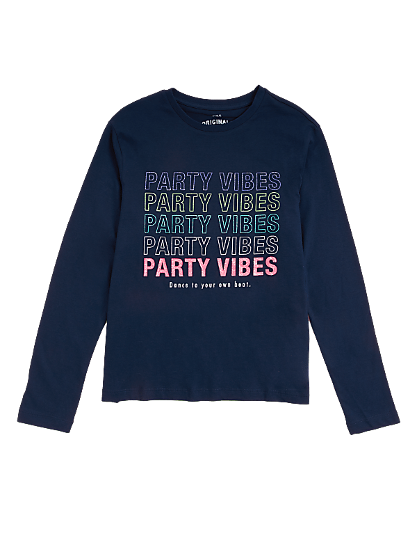 Pure Cotton Party Vibes Slogan T-Shirt
