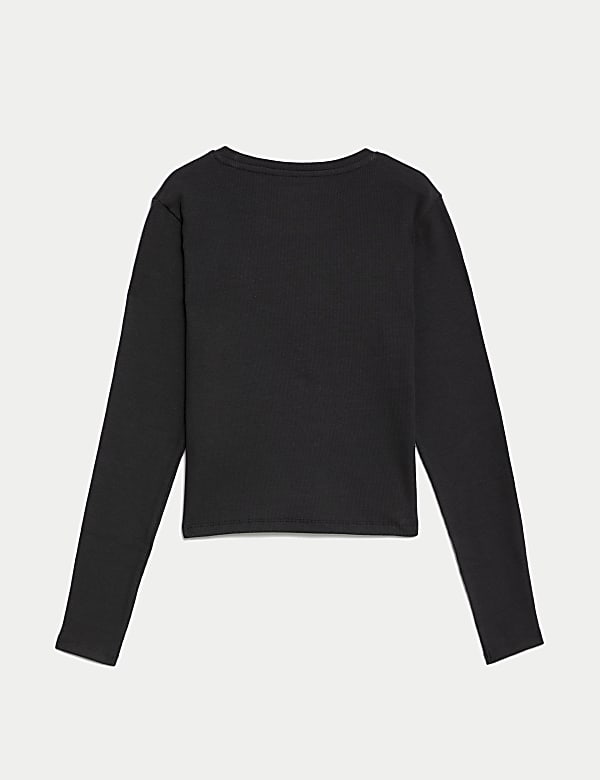 Cotton Rich Graphic Ribbed Top (6-16 Yrs)