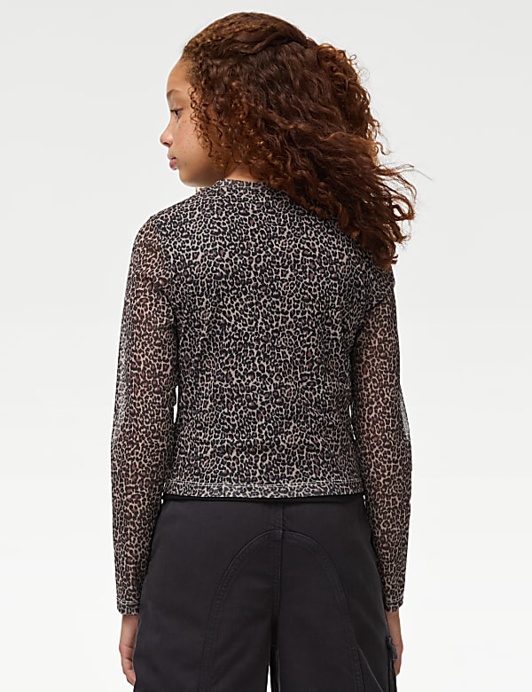 Animal Print Mesh Top (6-16 Yrs)