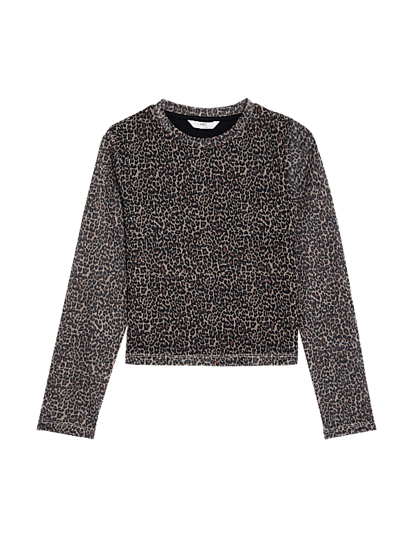 Animal Print Mesh Top (6-16 Yrs)