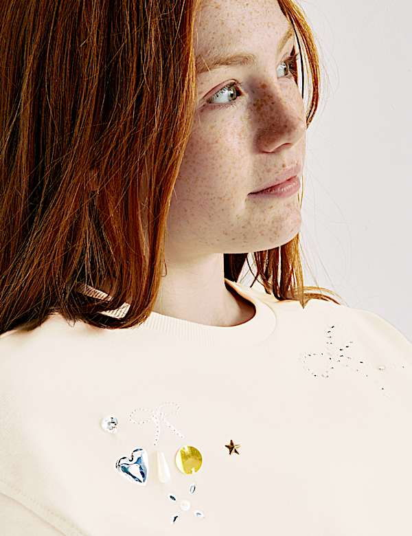 Zdobiona koszulka w serca 100% bawełny (6&ndash;16 lat) - PL