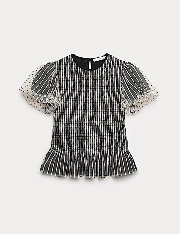 Top en tulle à imprimé pois (du 6 au 16 ans) - BE