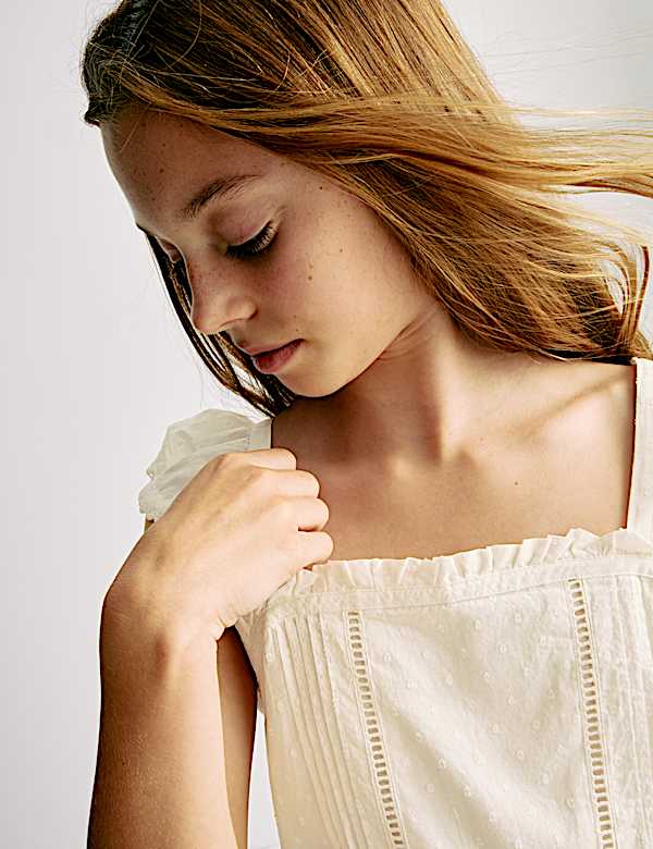 Pure Cotton Frilled Top (6-16 Yrs) - NO