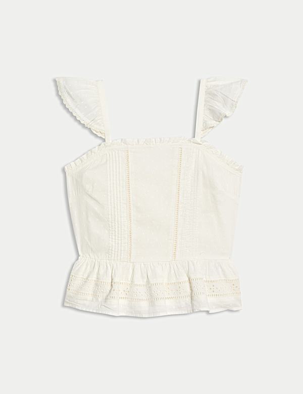 Pure Cotton Frilled Top (6-16 Yrs) - NO