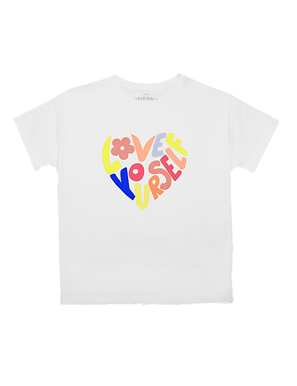Pure Cotton Love Yourself Slogan T-Shirt (6-16 Yrs)