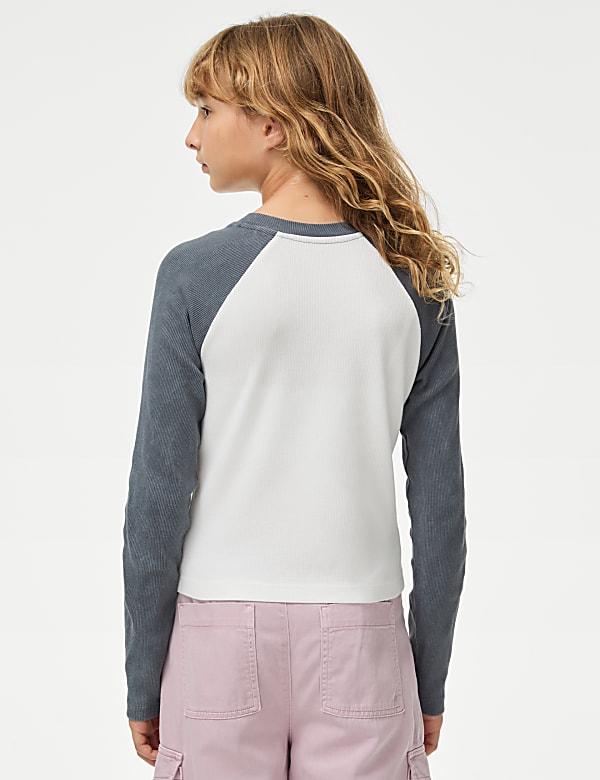 Cotton Rich Star Ribbed Top (6-16 Yrs) - LU