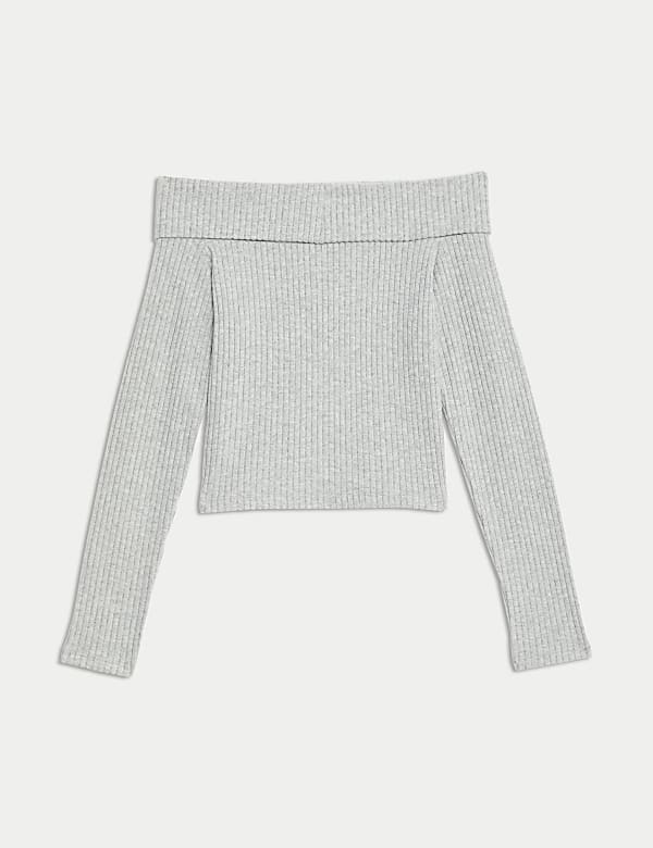 Ribbed Bardot Top (6-16 Yrs)