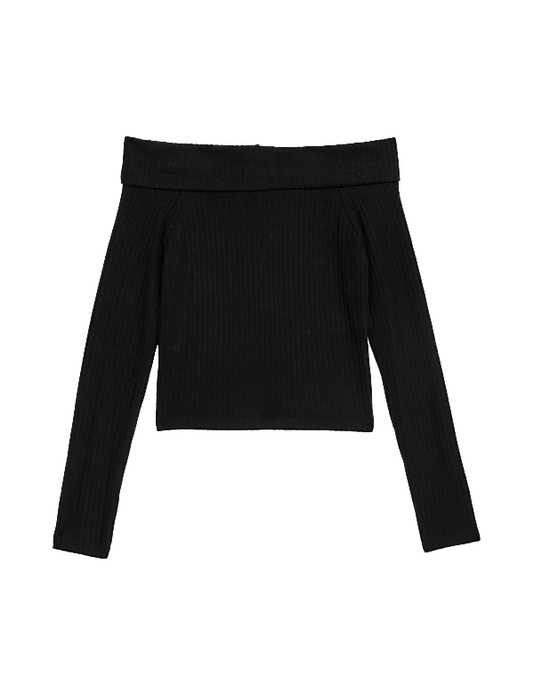 Ribbed Bardot Top (6-16 Yrs)