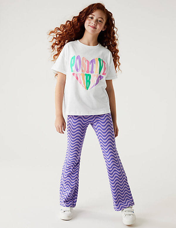 Pure Cotton Positive Vibes Slogan T-Shirt