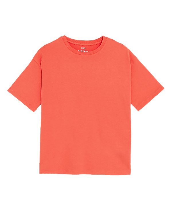 Pure Cotton Solid Round Neck T-Shirt