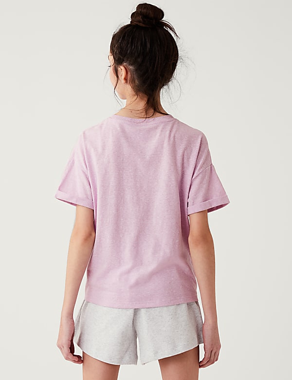 Cotton Blend Tie Front T Shirt