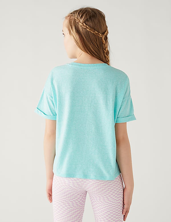 Cotton Blend Tie Front T Shirt