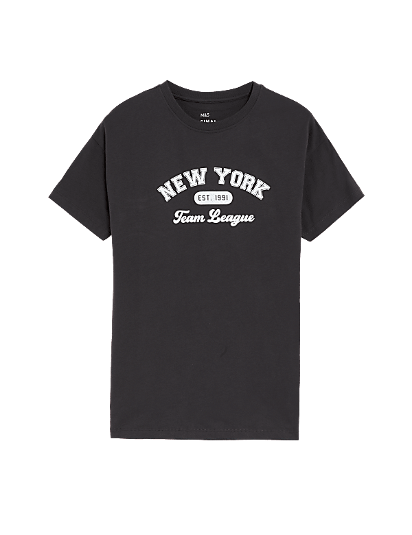 Pure Cotton New York Slogan T-Shirt (6-16 Yrs)