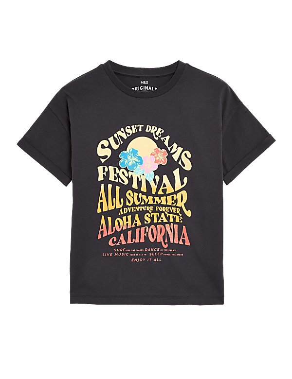 Pure Cotton California Slogan T-Shirt