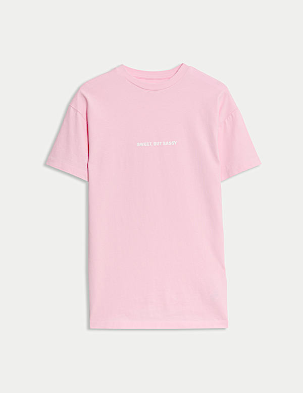 Pure Cotton Sassy T-Shirt Dress (6-16 Yrs) - AT