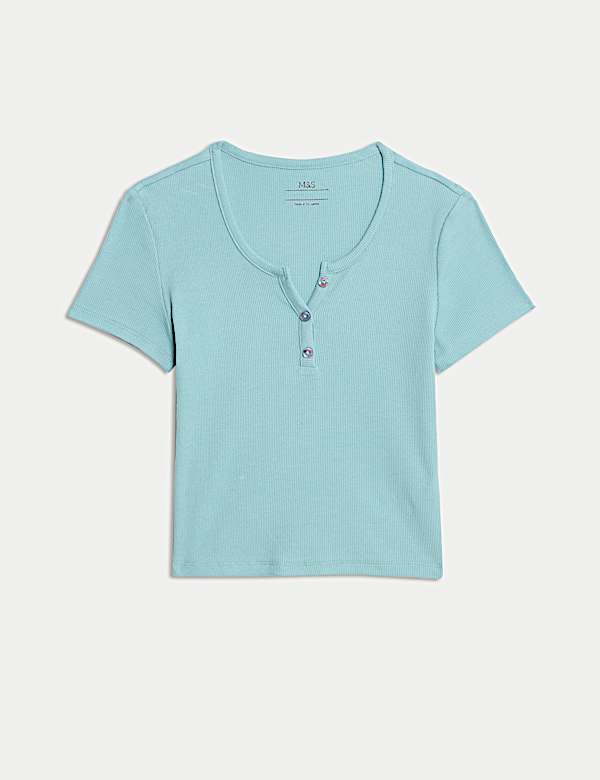 T-shirt με κουμπιά και υψηλή περιεκτικότητα σε βαμβάκι (6-16 ετών) - GR
