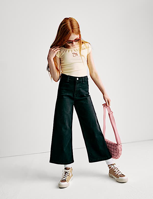 Cotton Rich Embroidered Cropped Top (6-16 Yrs) - JP