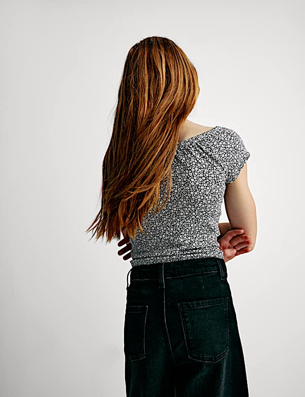 Cotton Rich Embroidered Cropped Top (6-16 Yrs) - JO