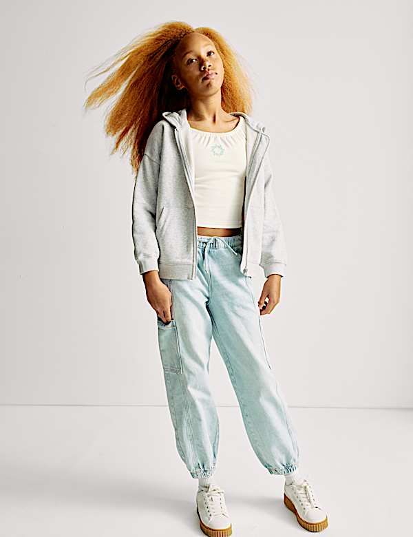 Cotton Rich Embroidered Cropped Top (6-16 Yrs) - CN